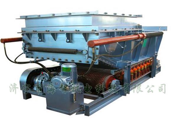 它將帶式（甲帶）給料機的手動檢修閘門改為電動、液動或氣動控制閥門，增大了閘門推力